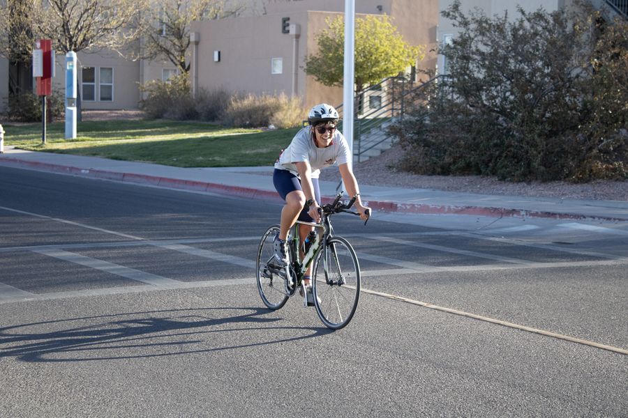 CJ biking at the lobo triathlon
